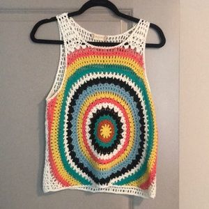 Altar’d State colorful crochet top, size large